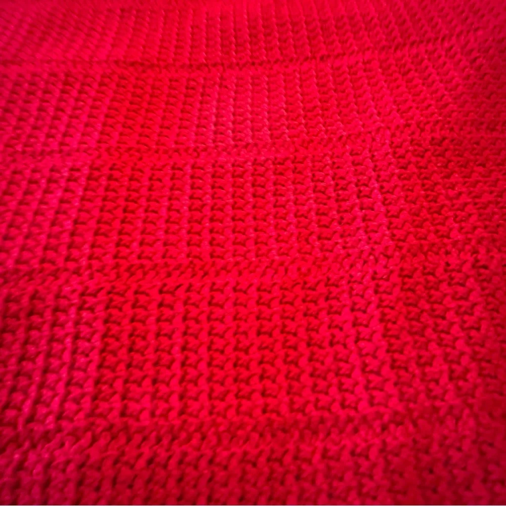 Handmade Bright‎ Red Throw Blanket with Tassels